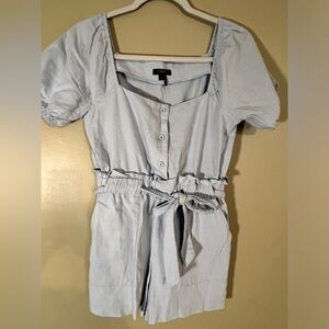&merci Dusty Blue Paper Bag Style Romper